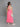 dobby design front ruched halter neck full length gown-Neon pink
