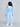 color block off- shoulder rib top and checkered pattern pant set-Blue/white