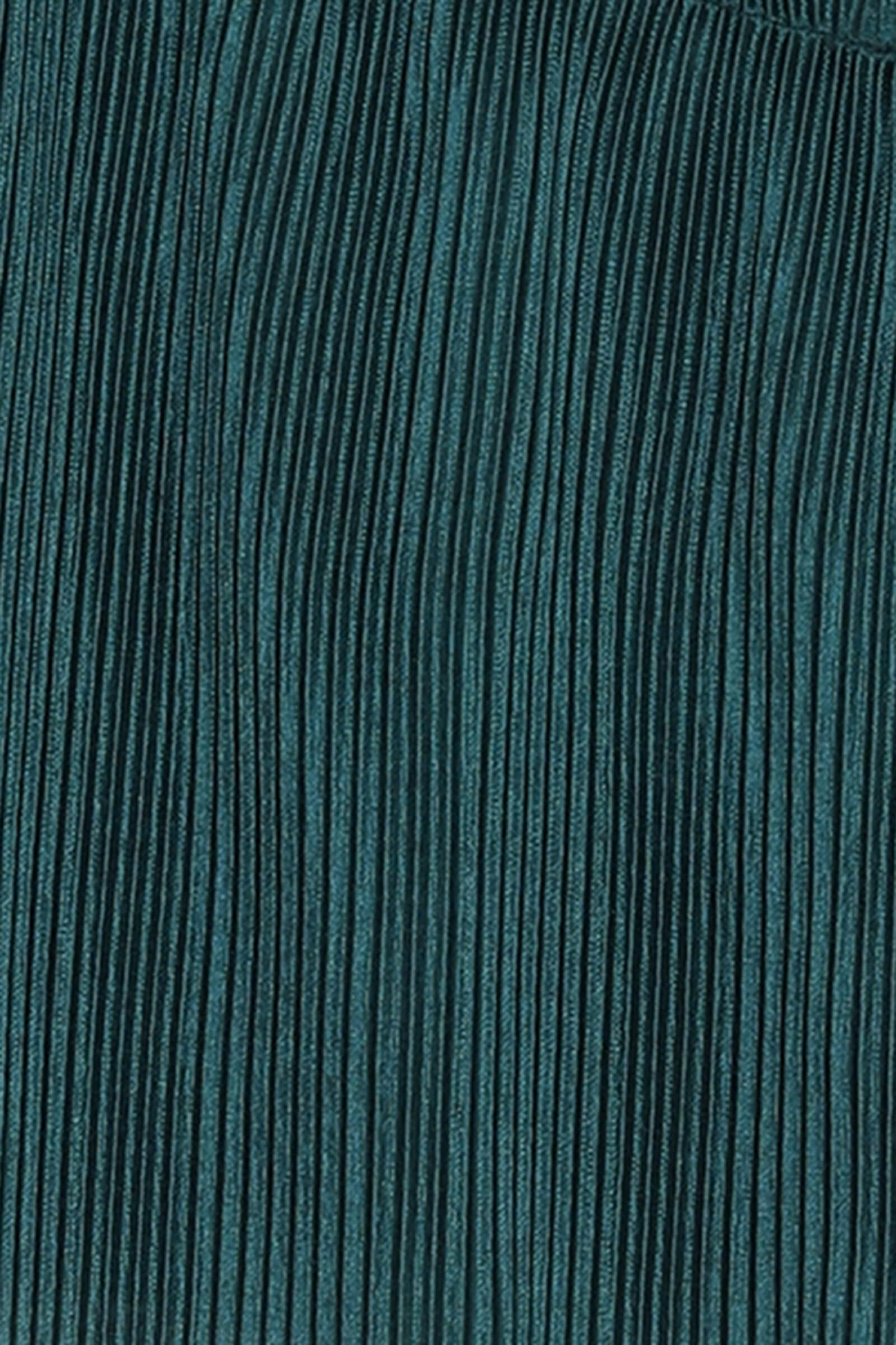 Satin pleated one shoulder Aline party crop top-Dark green