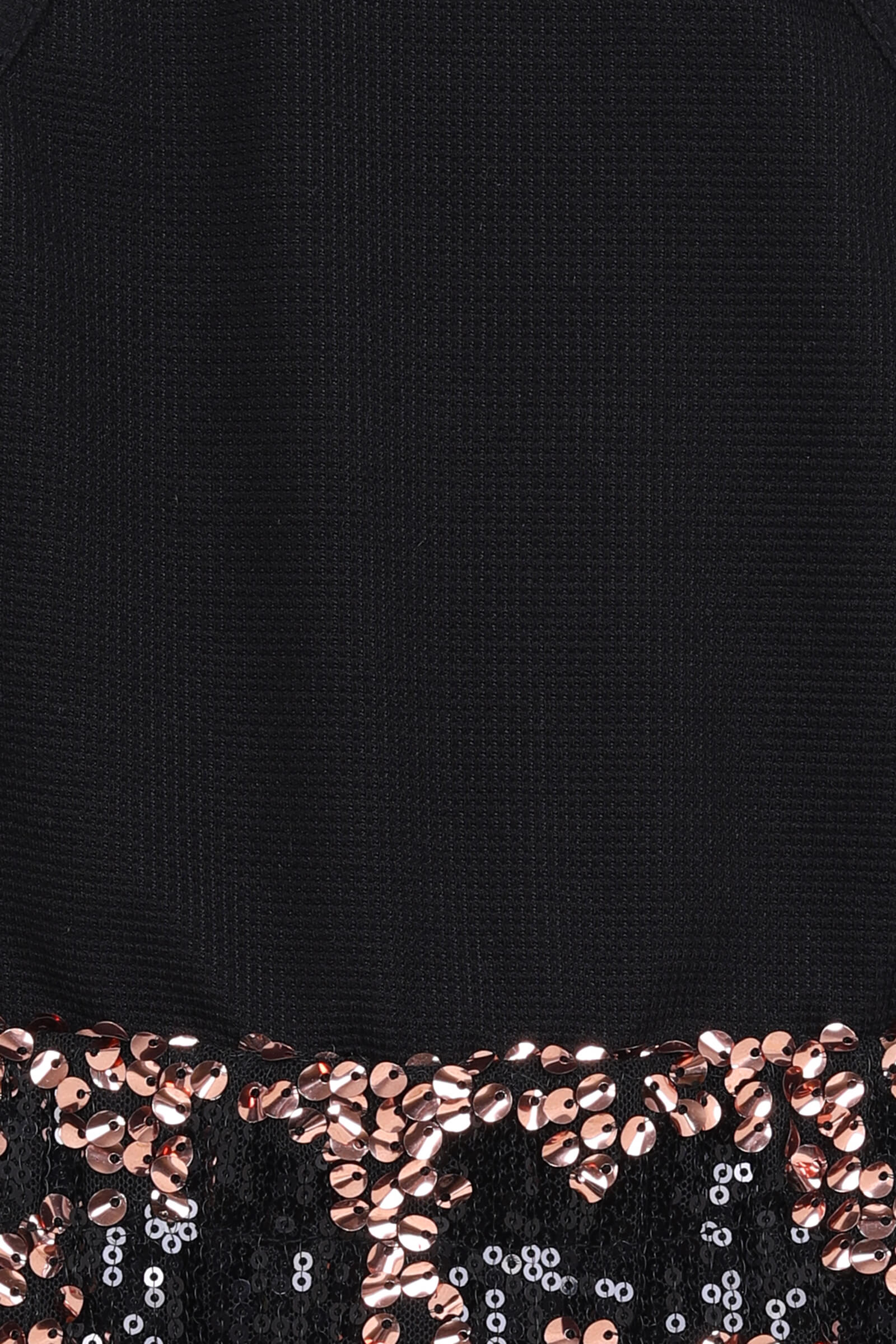 Sequin sleeveless halter neck Party Dress- Black/Rose gold