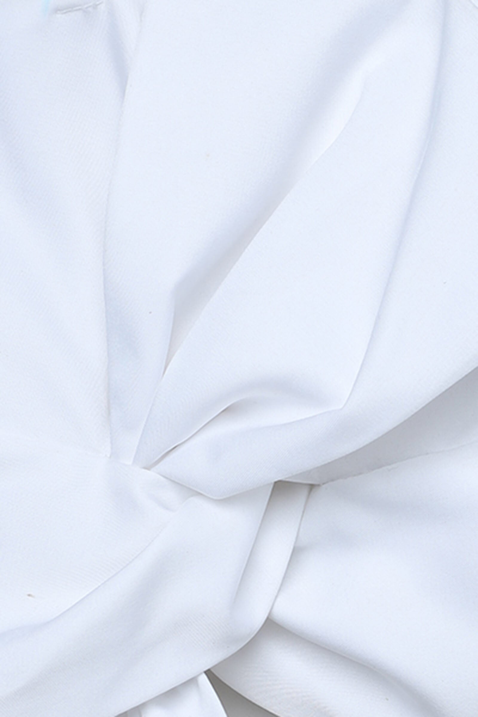 Satin woven sleeveless bow detail party crop top- White