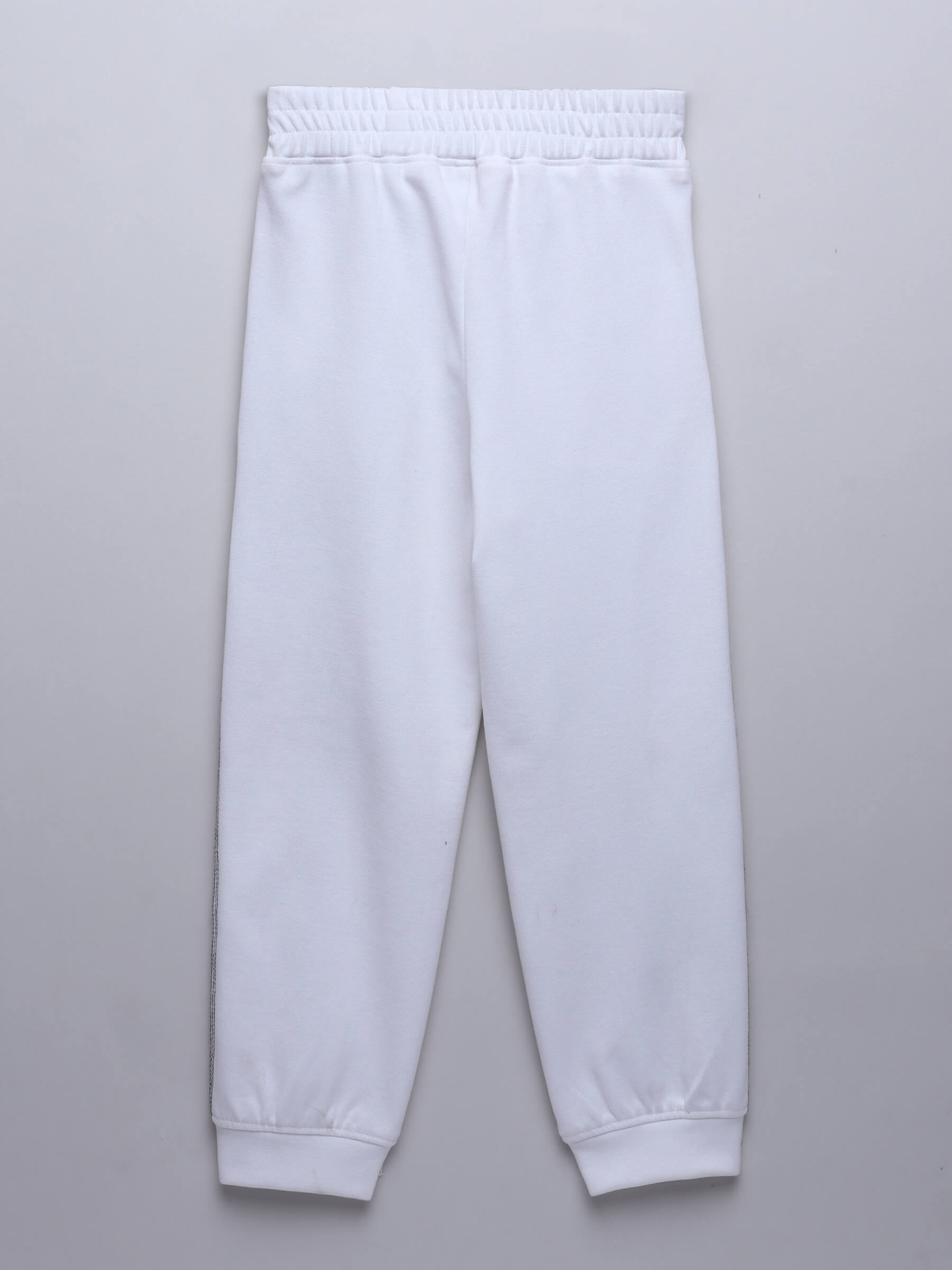 Solid topstitch detailed joggers-White