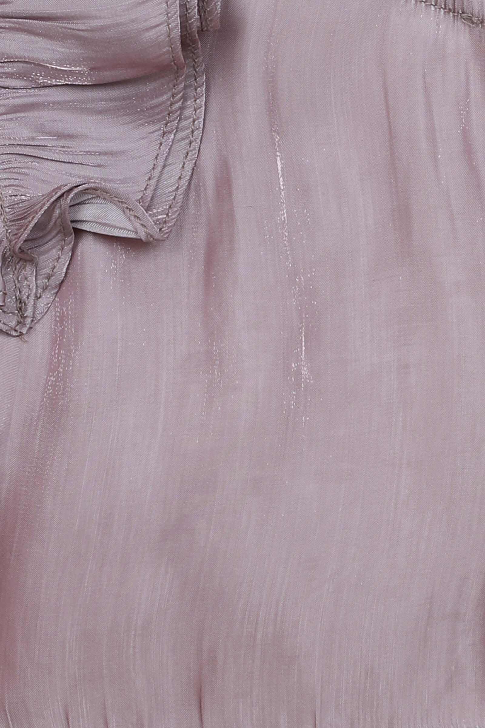 Organza Woven Sleeveless Solid Ruffle Detail Crop Top - Onion Pink