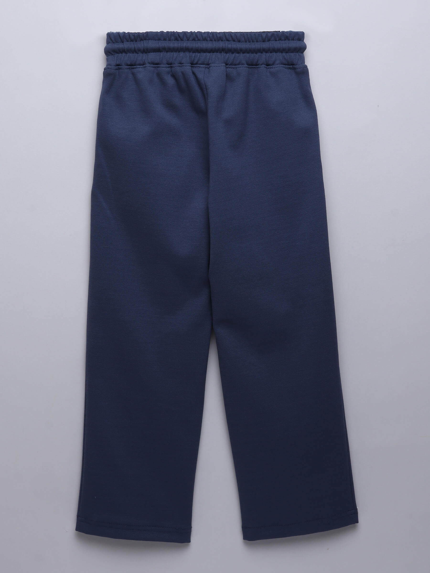 Solid pintex detailed pant-Blue