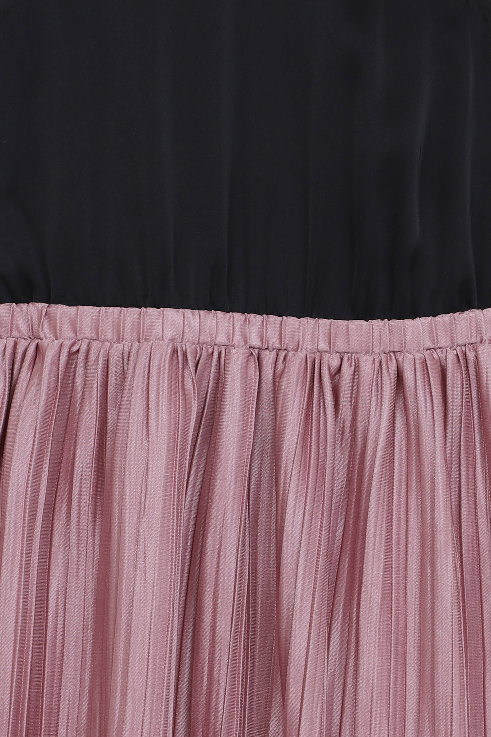 pleated woven sleeveless neck tie halter dress-  Black & Onion pink