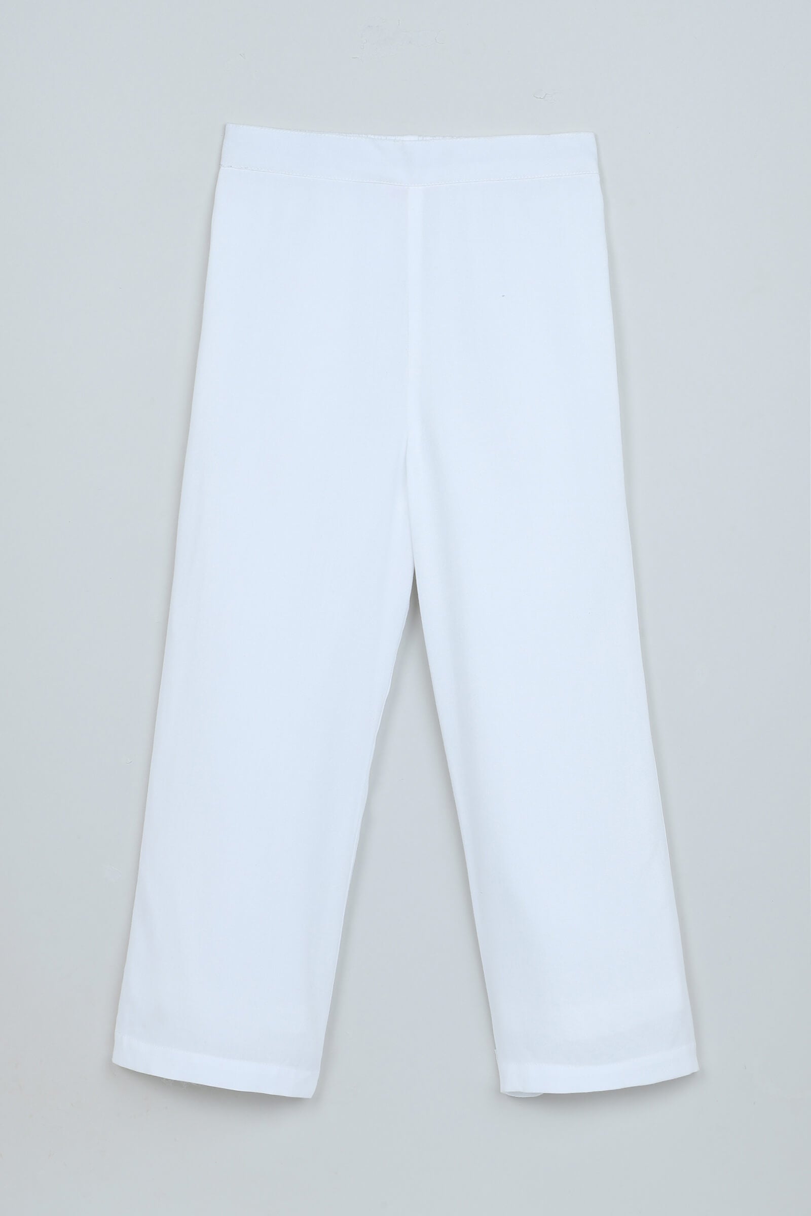 100% viscose woven Solid Full length Straight fit Pant- White