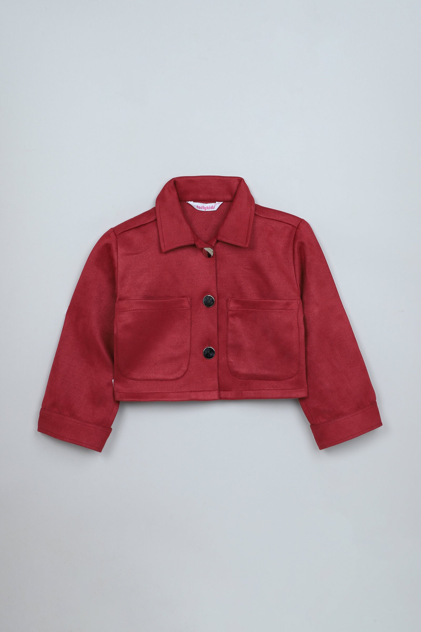 Suede Pocket detail Jacket and Matching Skort Set - Red