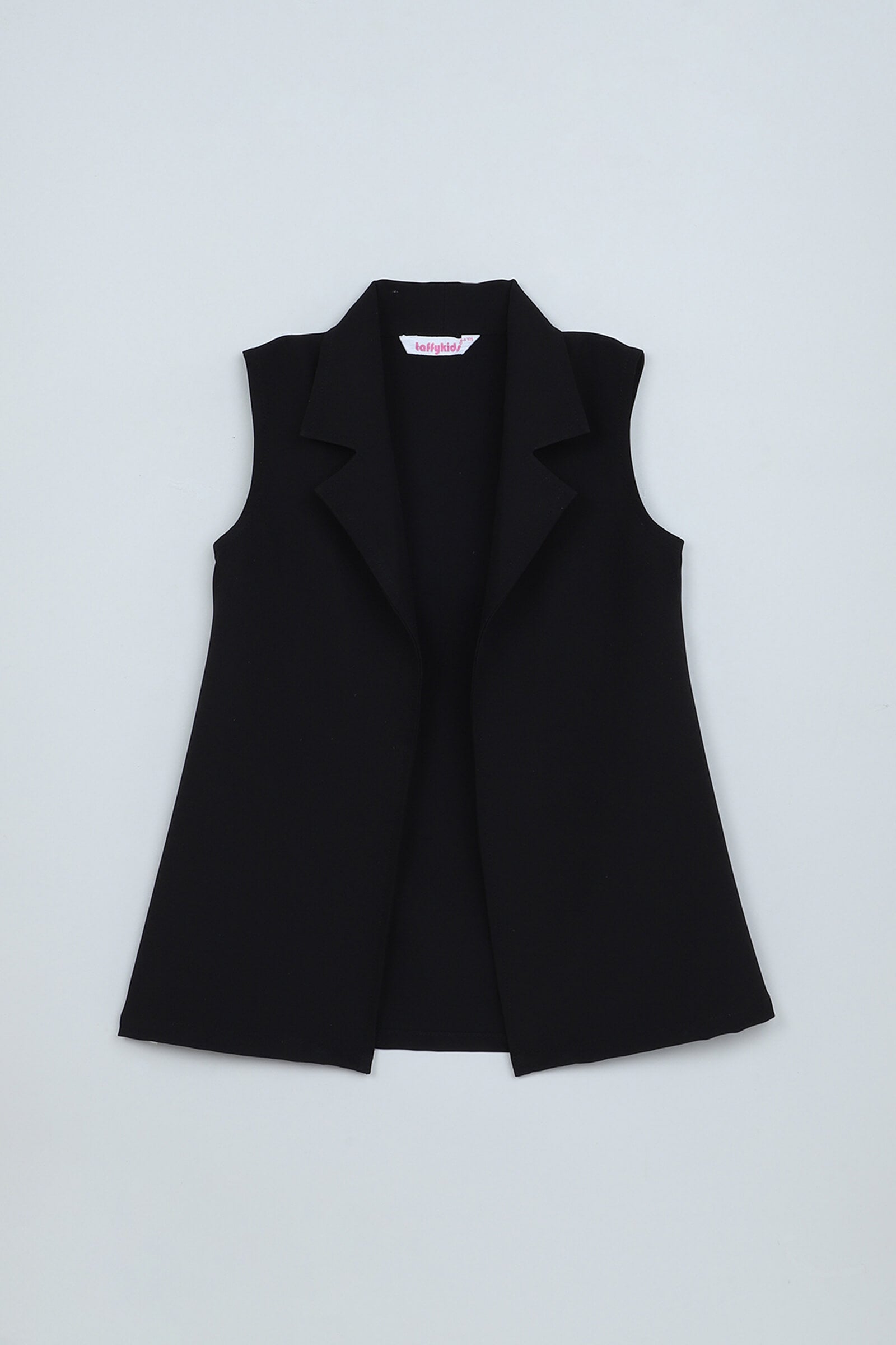 Woven Sleeveless Long Jacket with Sequin Skirt and Inner- Black