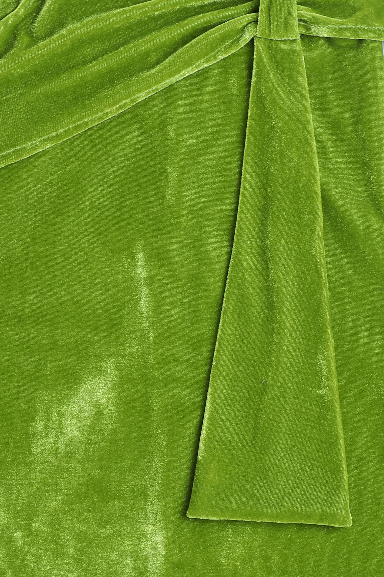 Velvet Sleeveless Solid Bow detail Party Dress - Green