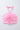 Net knit sleeveless rose applique Party crop top-Pink
