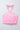 Net knit sleeveless rose applique Party crop top-Pink