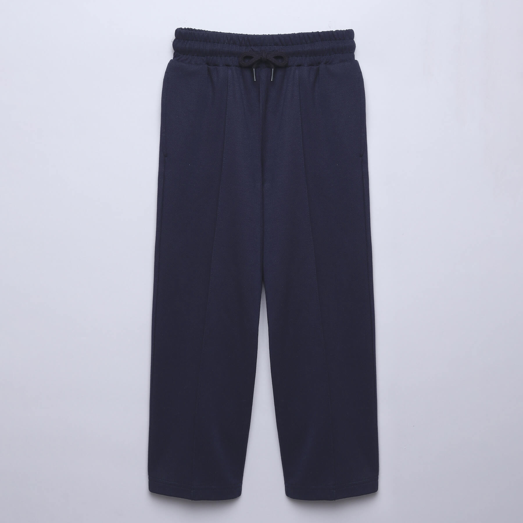 pintex detailed full length pant-Navy