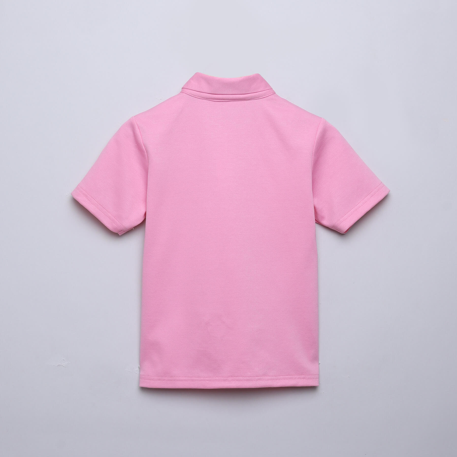 Solid half sleeves collar T-shirt-Pink