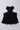 Sleeveless solid stitch detailed halter neck peplum top-Black
