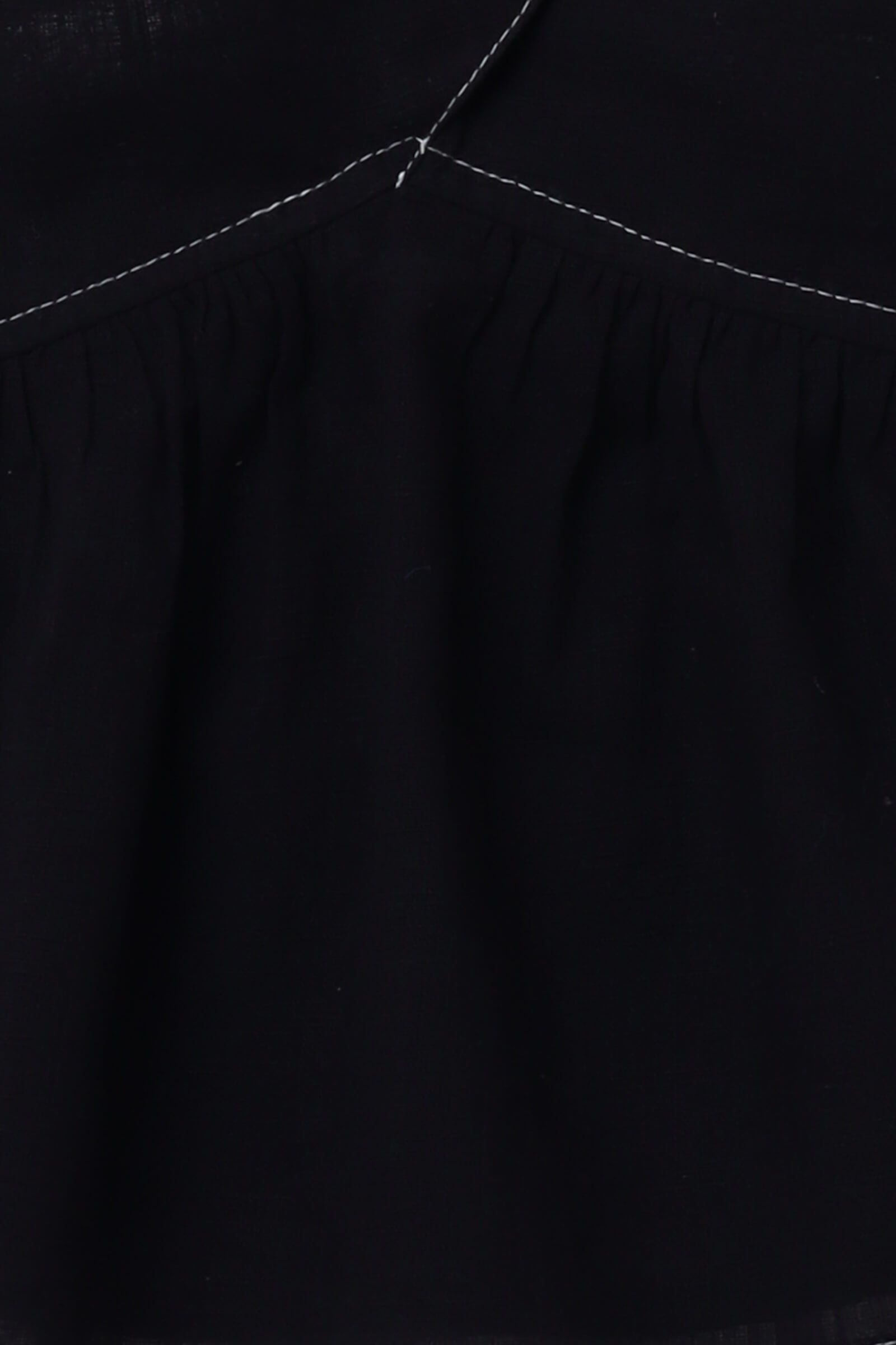 Sleeveless solid stitch detailed halter neck peplum top-Black