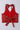 sleeveless foil printed back tie up wrap crop top-Red & Multi