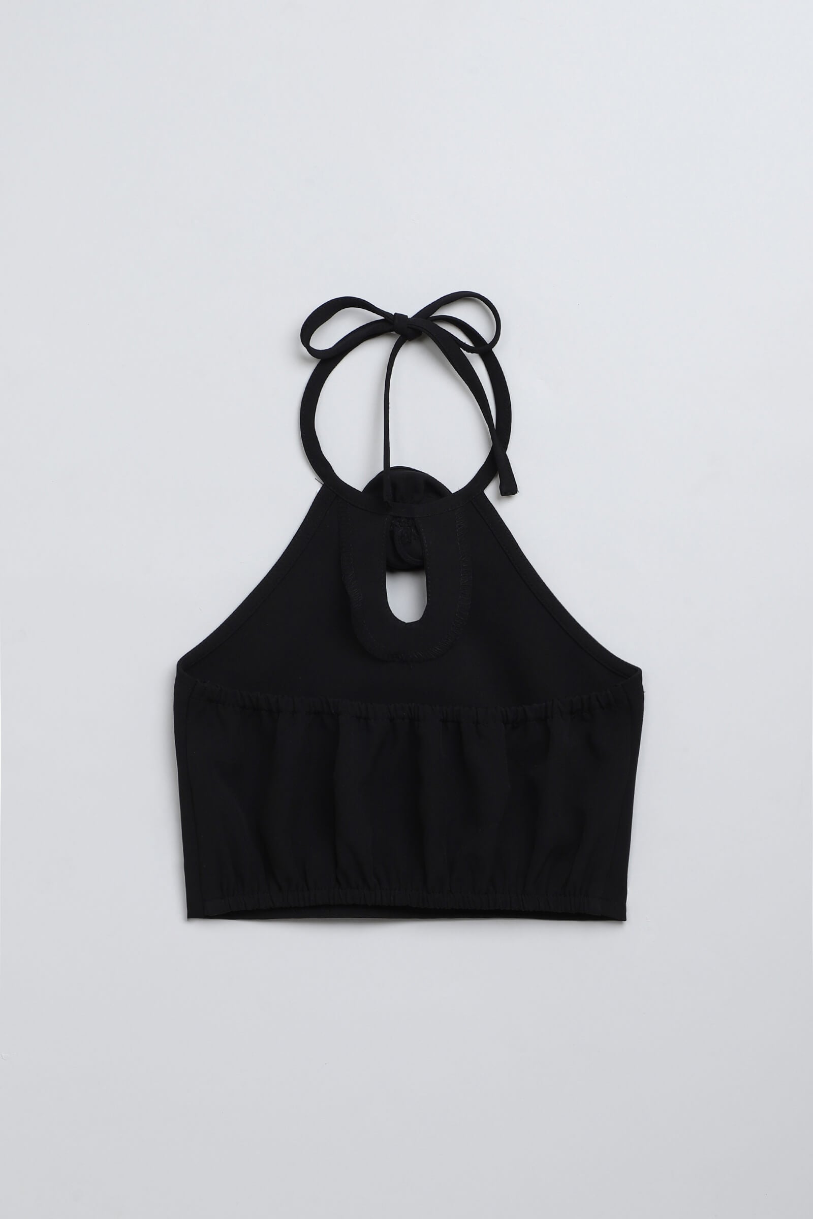 woven sleeveless rose detail crop top and skirt set-Black
