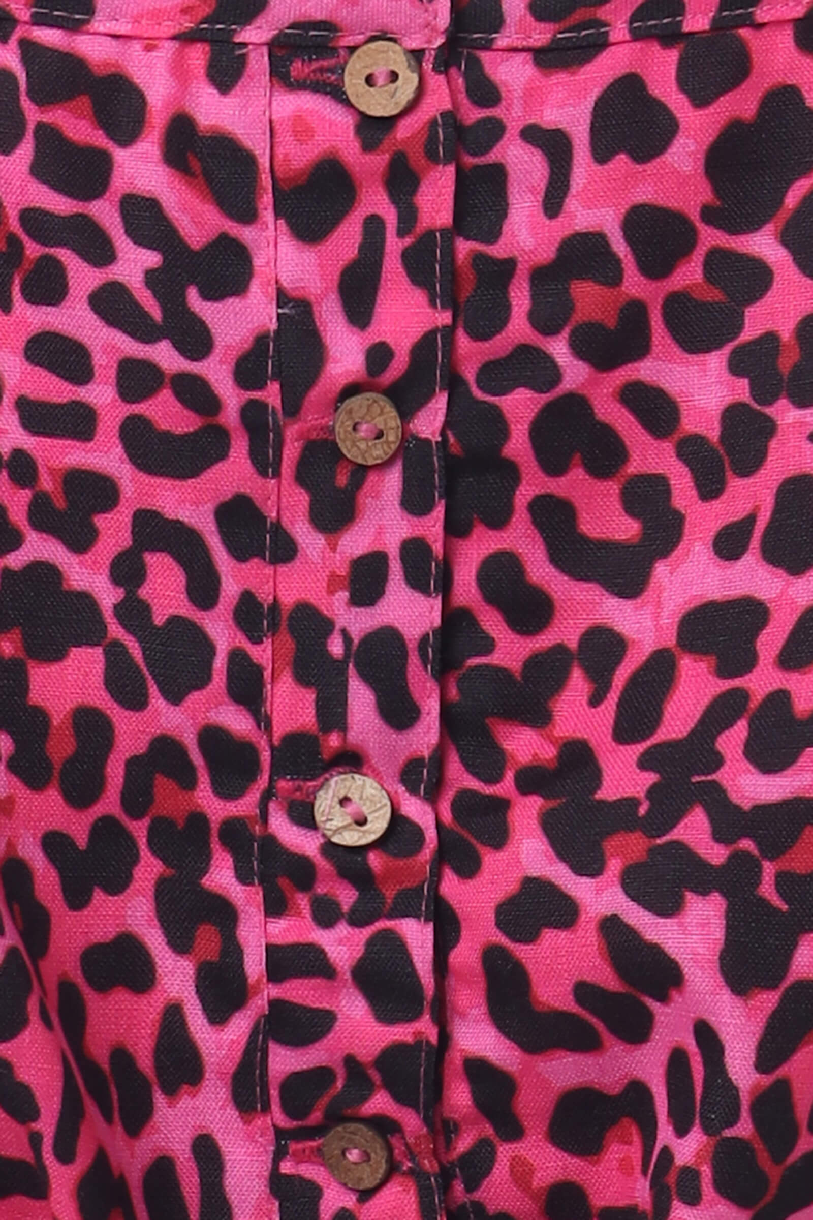 Linen sleeveless Animal printed singlet tie up crop top-Black & Pink
