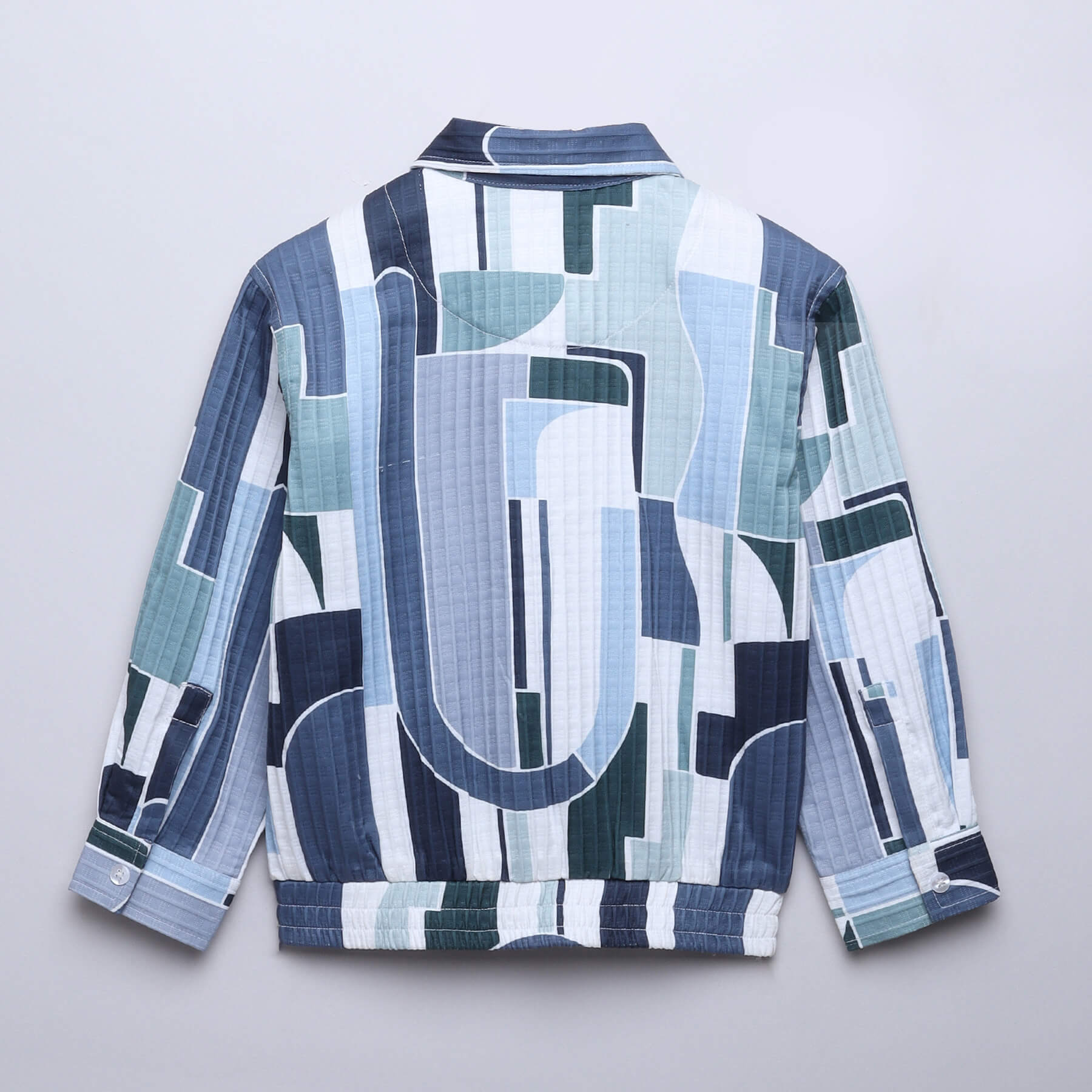 abstract printed full sleeves zip up Jacket-Multi