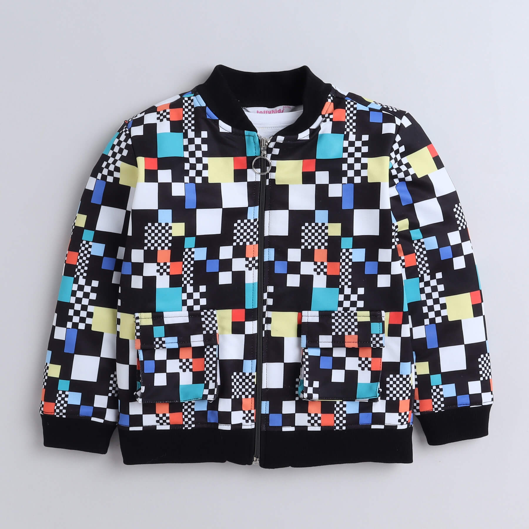 geometric printed full jacket with attached tee - Multi