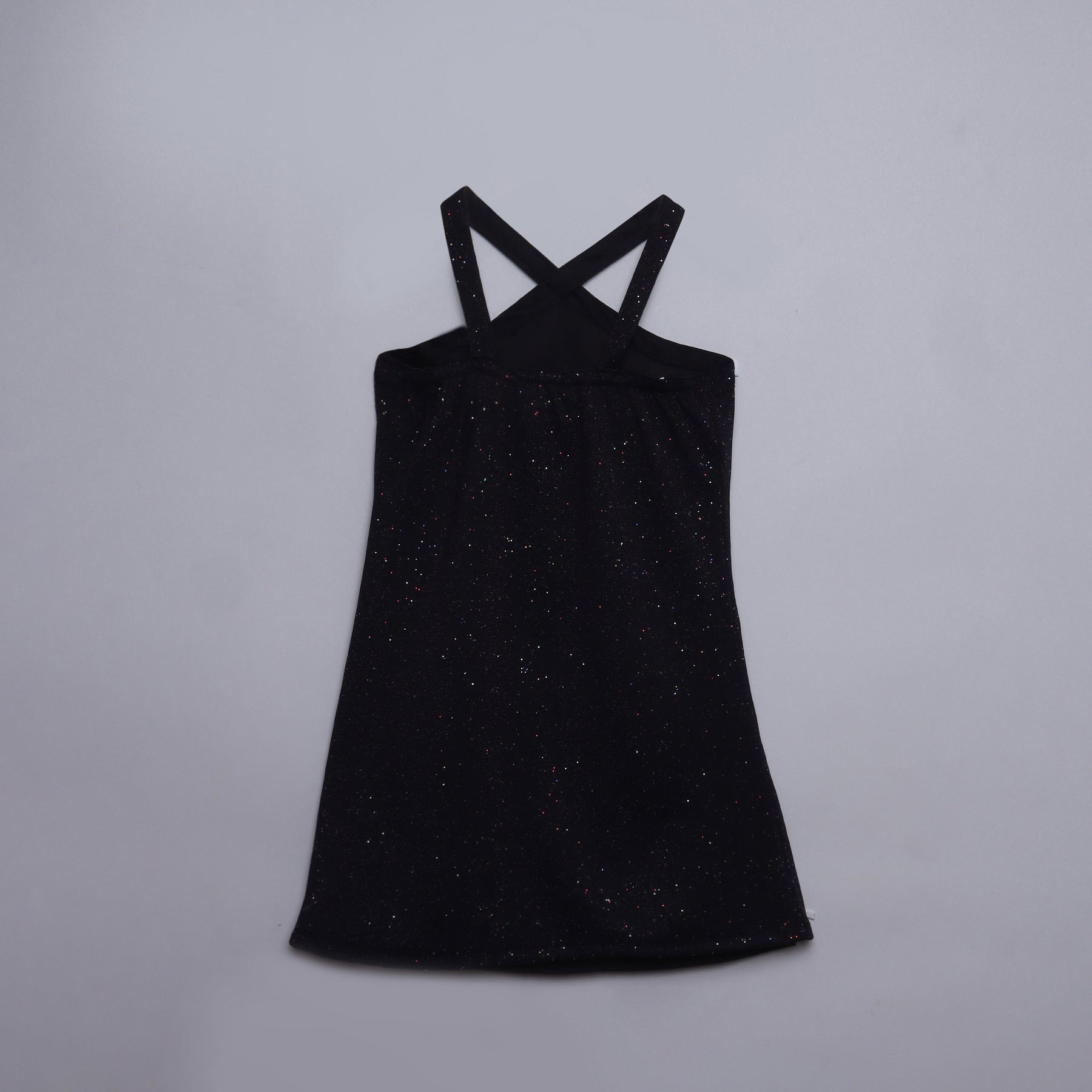 Glittered halter neck party dress-Purple/Black