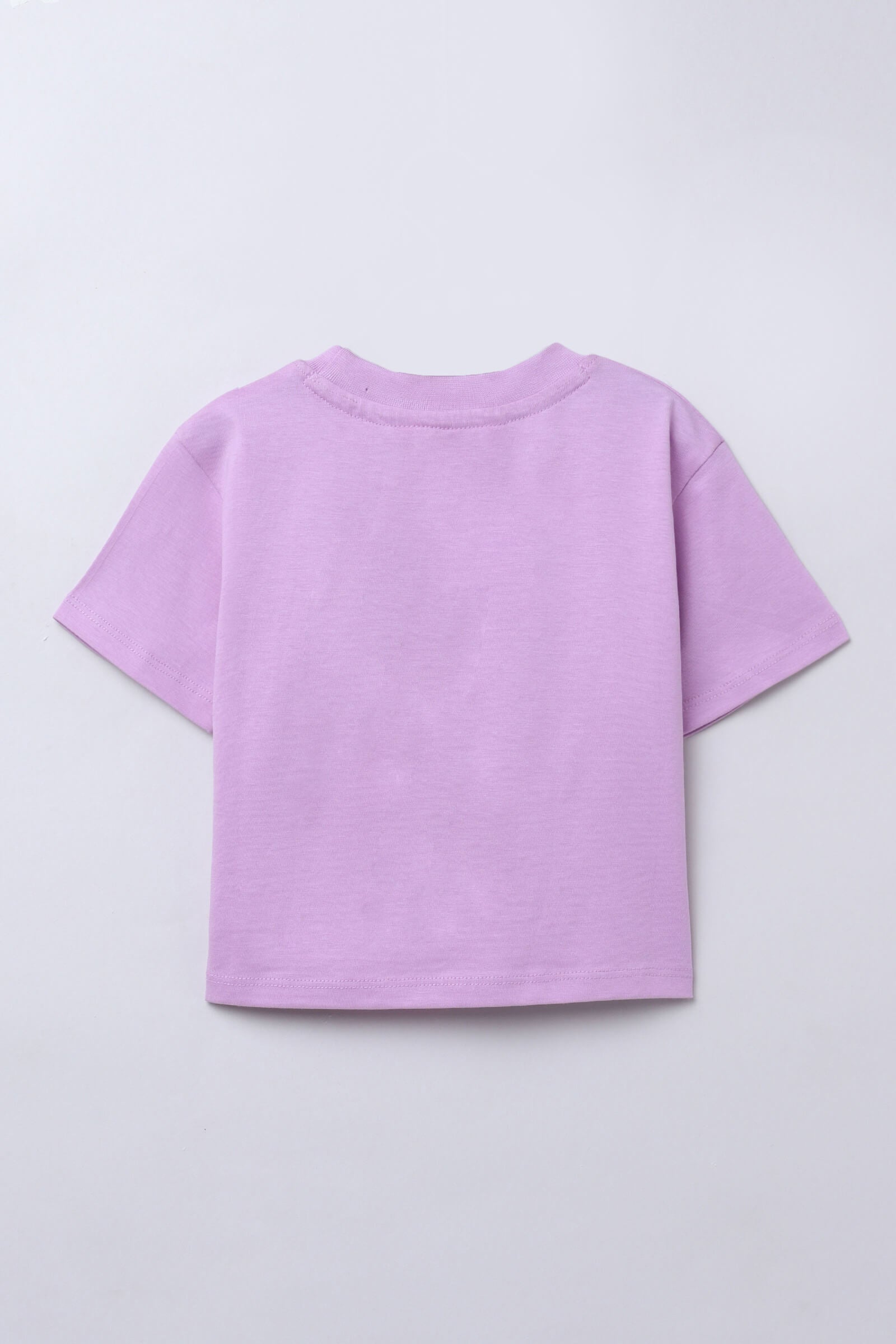 100% cotton half sleeves Summer themed graphic printed Crop T-shirt-Purple & Multi