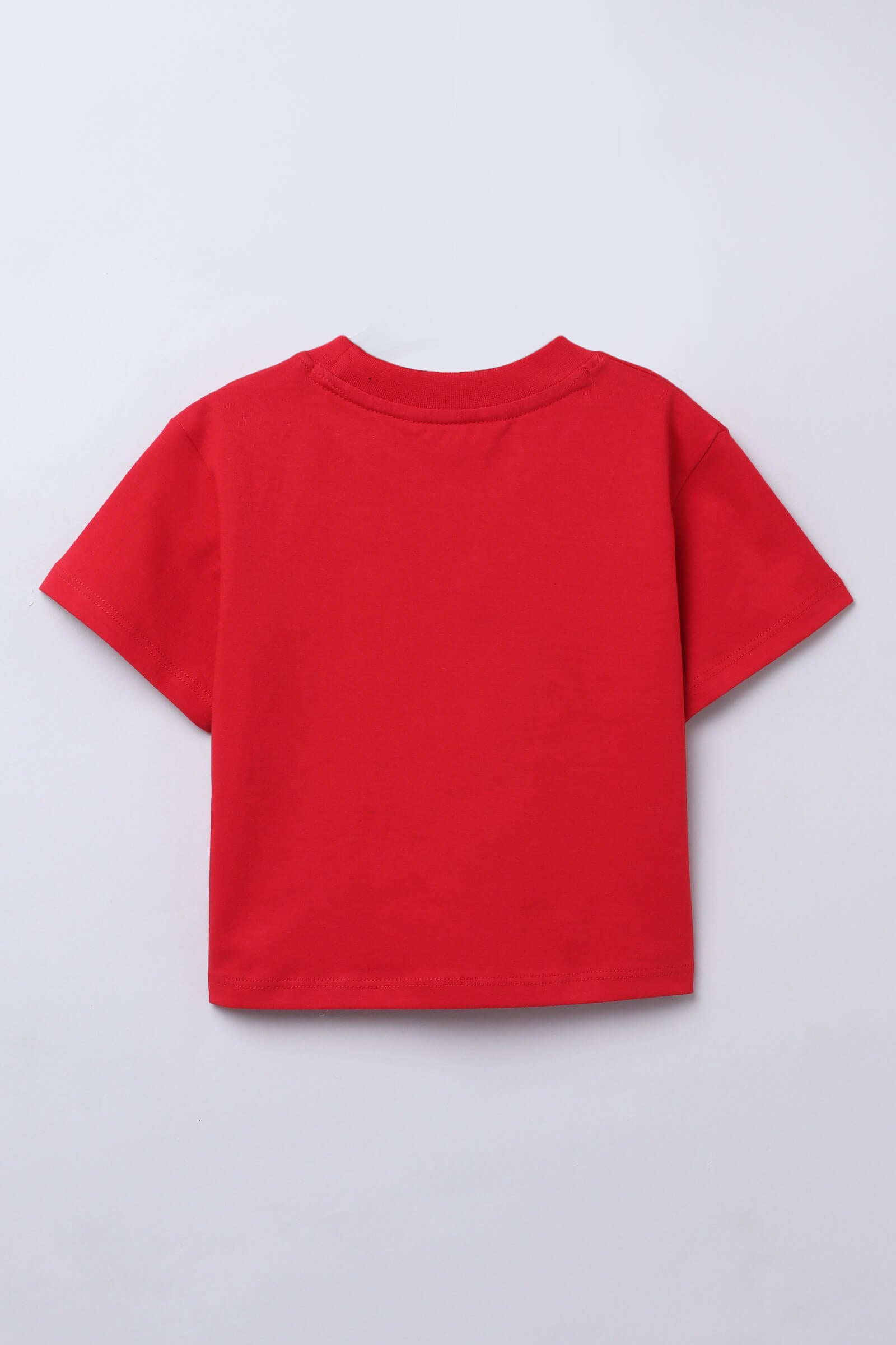 100% cotton Heart printed half sleeves Crop T-shirt-Red & Pink