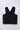Sleeveless checks texture twisted halter neck crop Top- Black