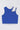 Sleeveless solid asymmetrical neck crop top-Royal blue
