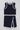 sleeveless piping detail crop top and matching skort set-Navy & White