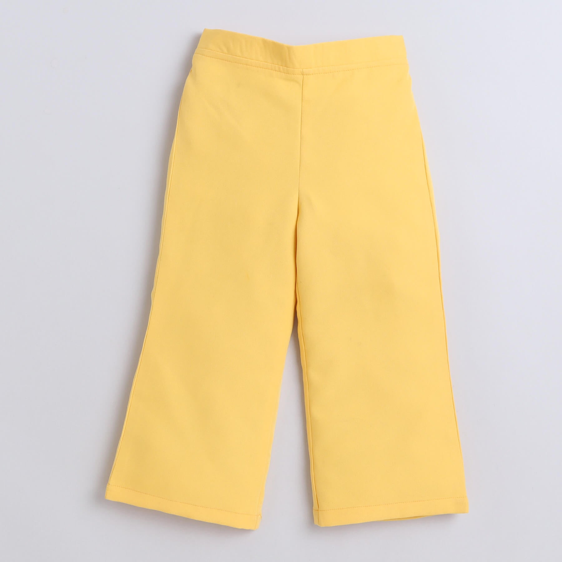 Shop Solid Crop Blazar And Pant Set-Yellow Online