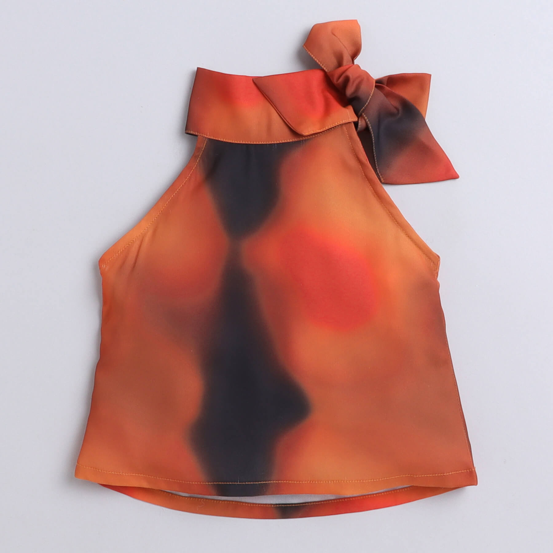 Taffykids Tie-dye printed Scarf neck Aline top and pant set-Multi