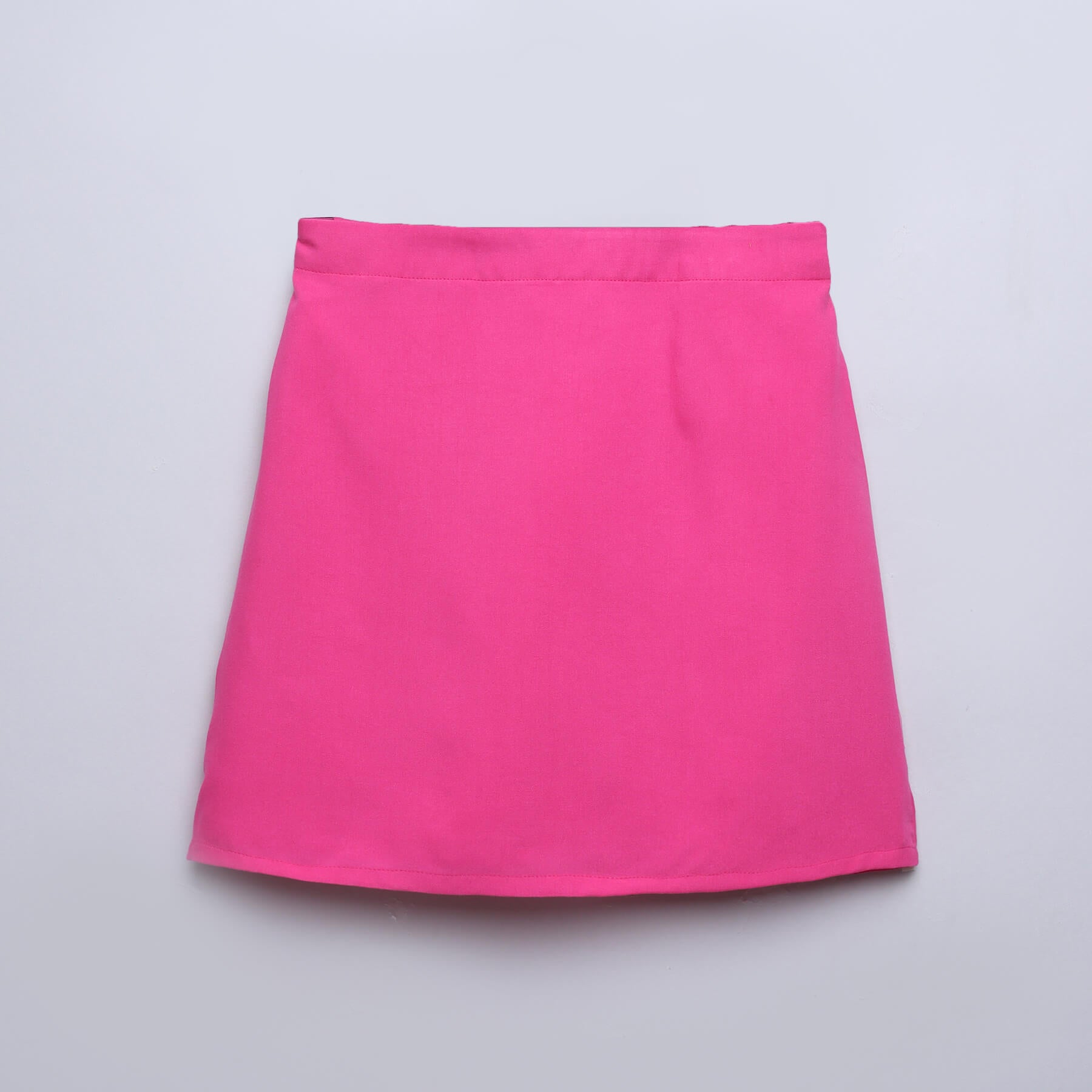 sleeveless Ruffle detail crop top and matching skirt set-Pink