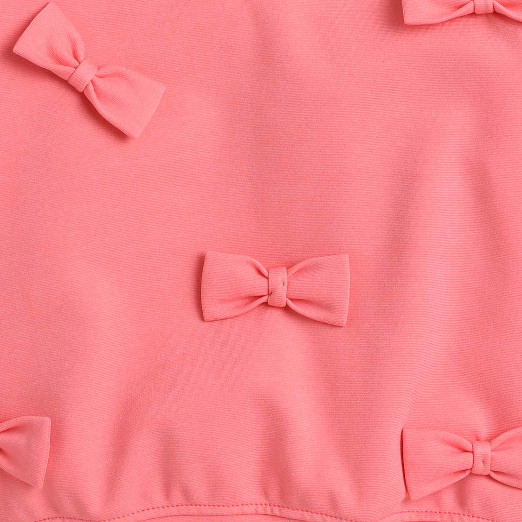 Solid Sweatshirt with bows-Peach