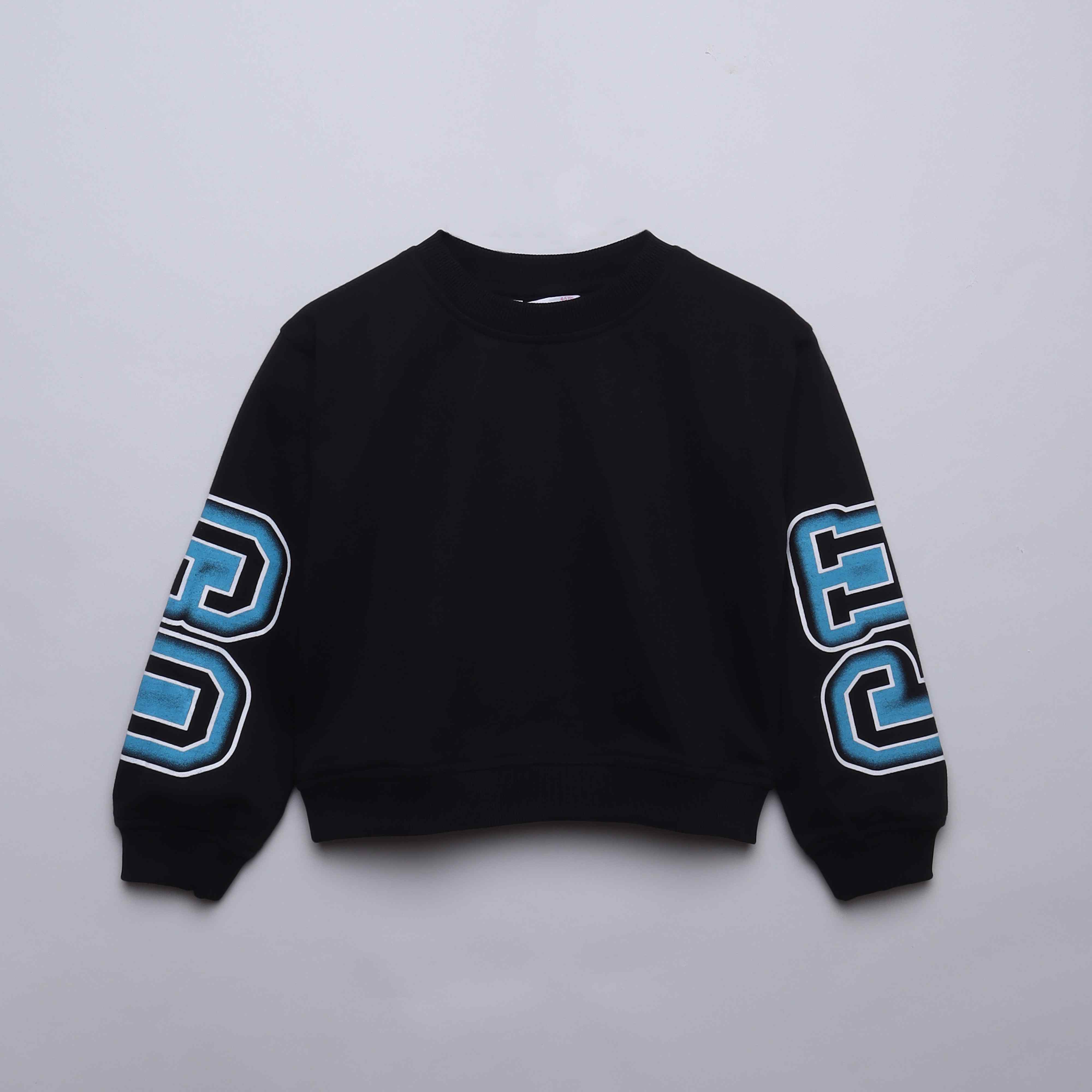 Graphic printed full sleeve sweatshirt-Black