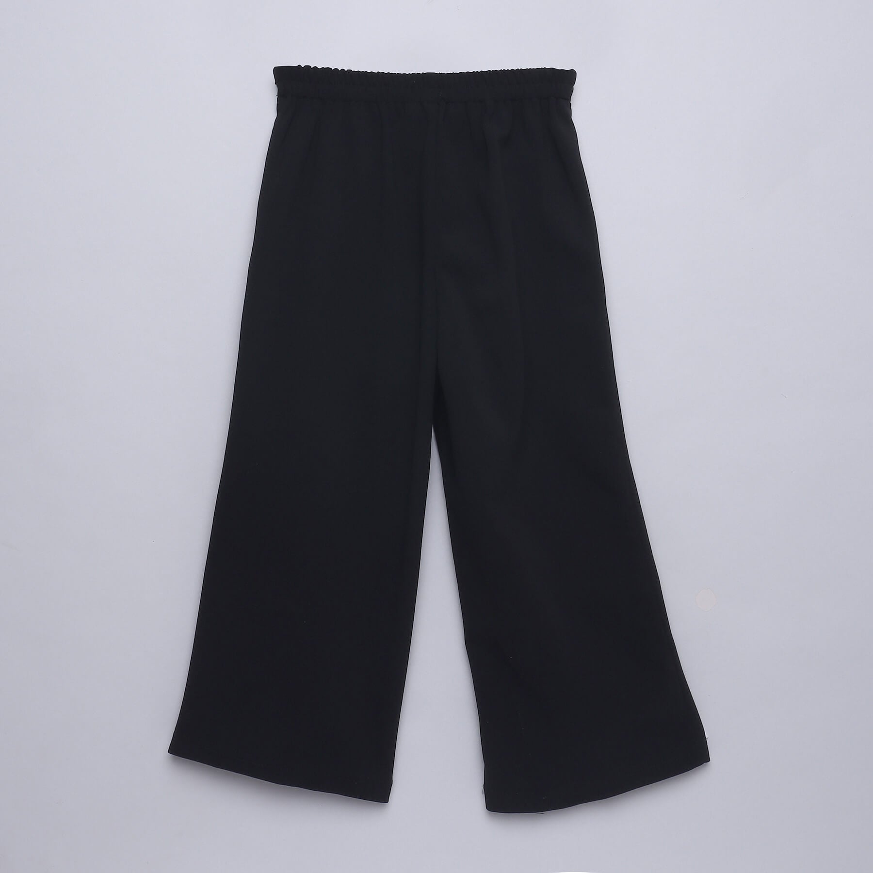 Solid Korean Pleated pant-Black