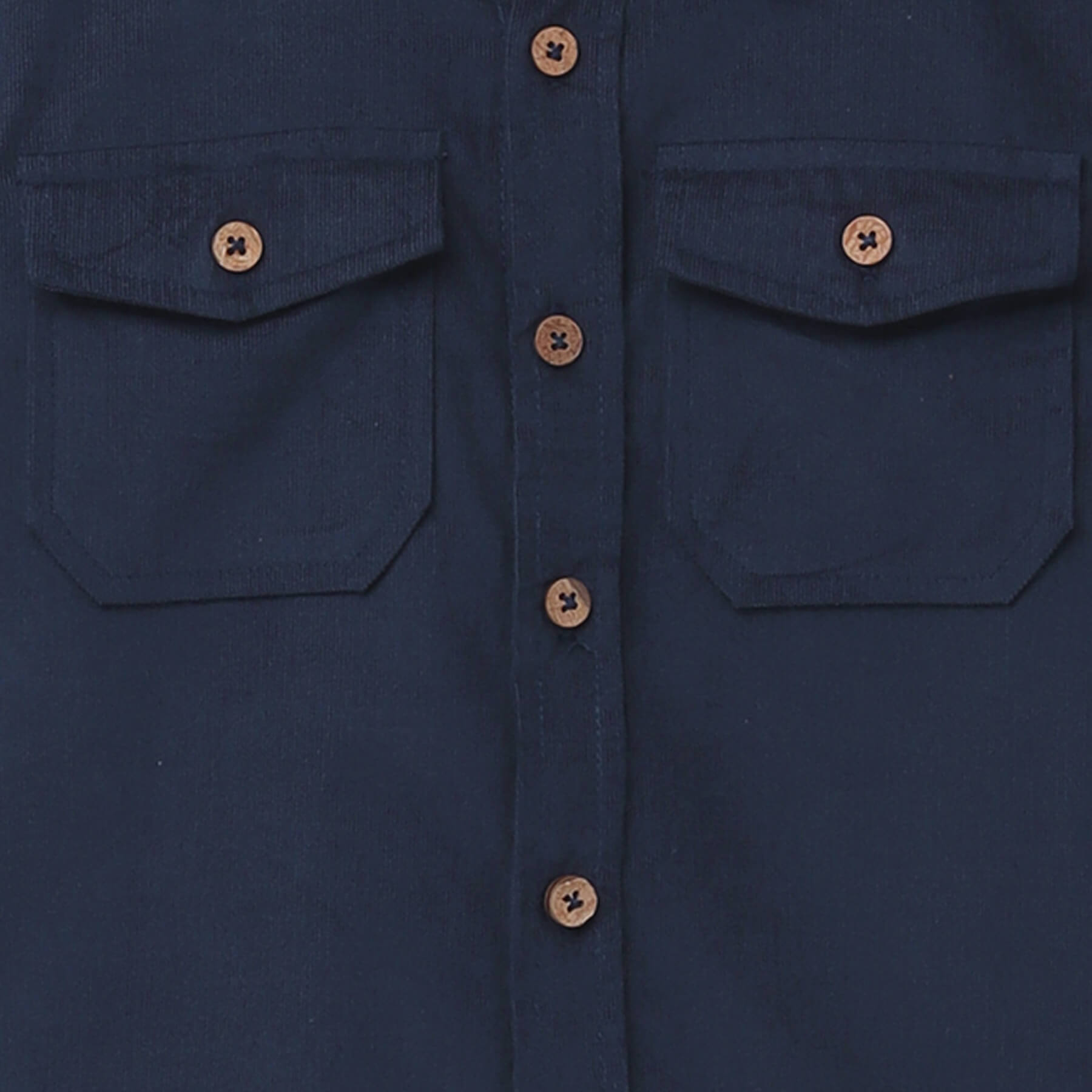 Solid full sleeves Corduroy shirt - Navy blue