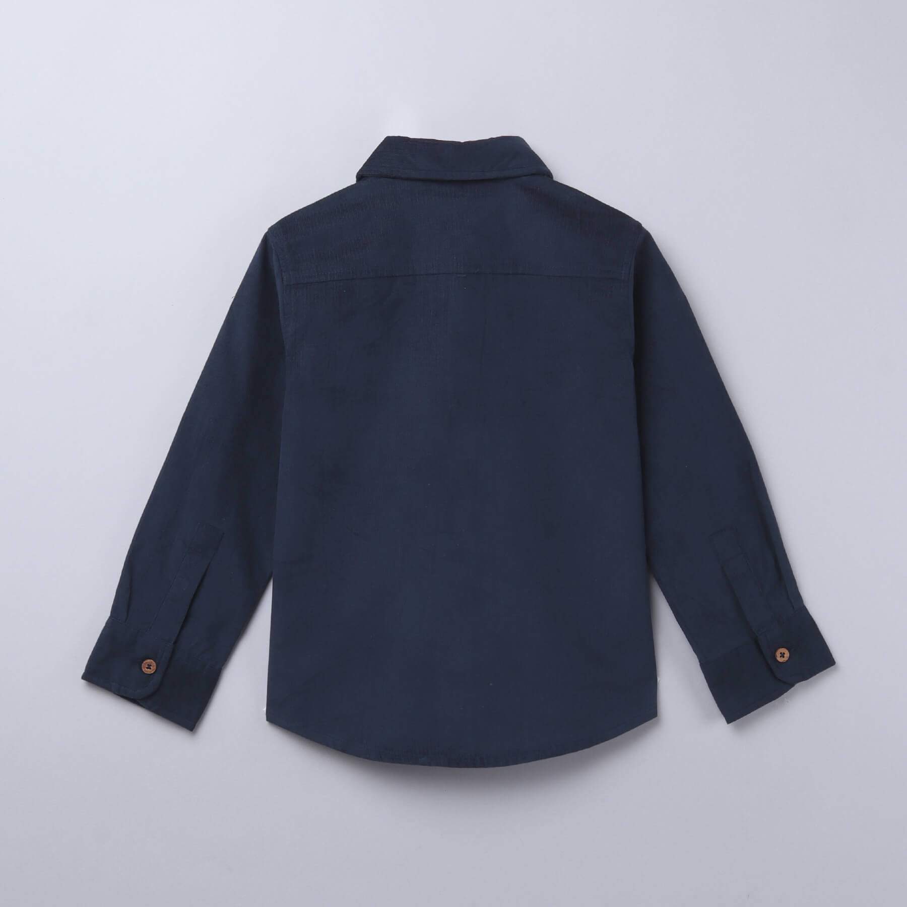 Solid full sleeves Corduroy shirt - Navy blue