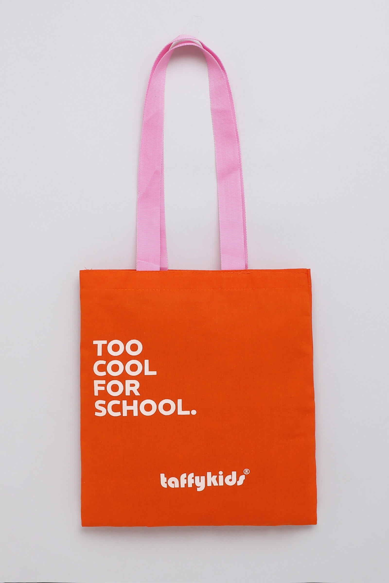 Taffykids graphic Printed fabric tote bag-Orange & pink