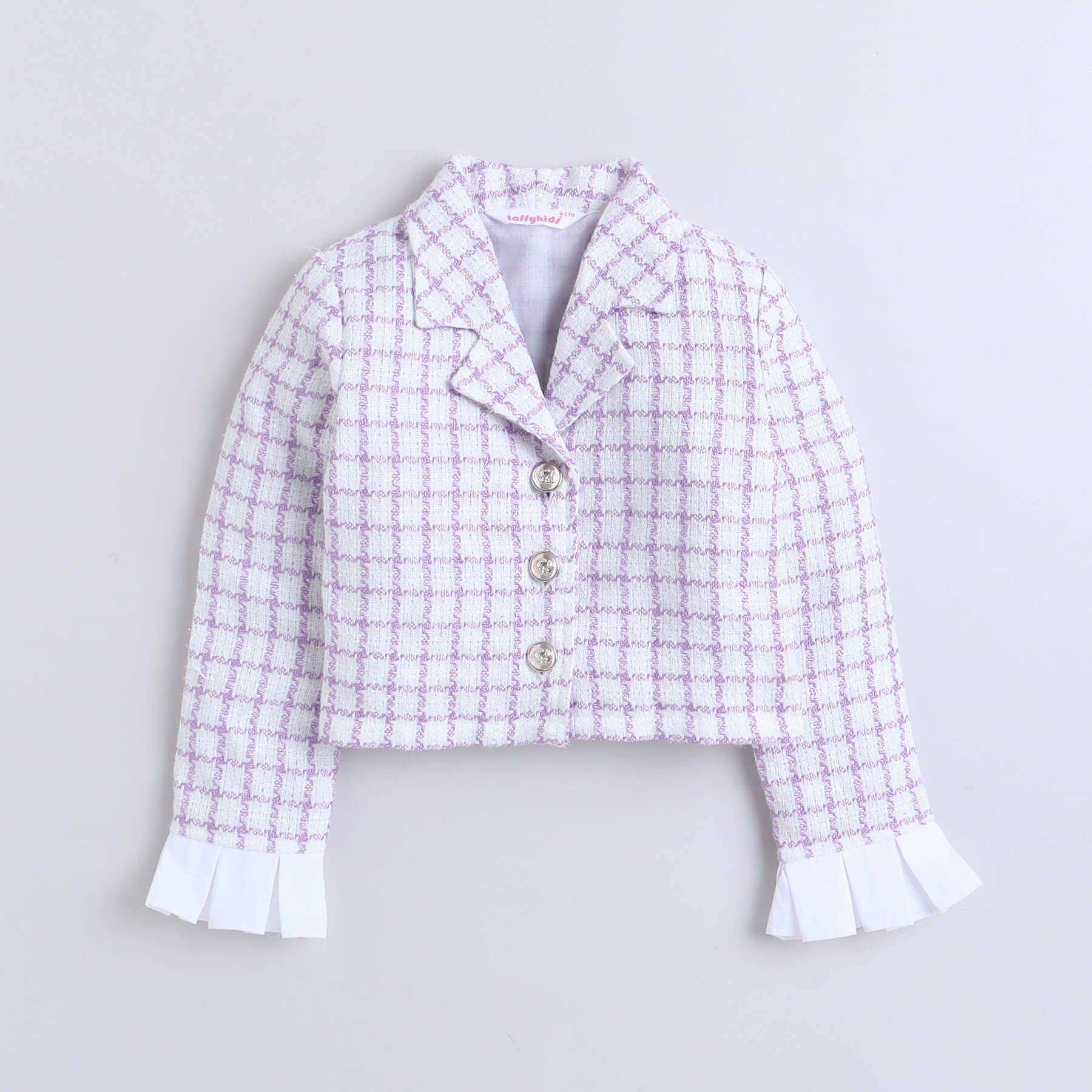 tweed jacket with frill detail sleeves with matching skort and inner set - Lilac / White