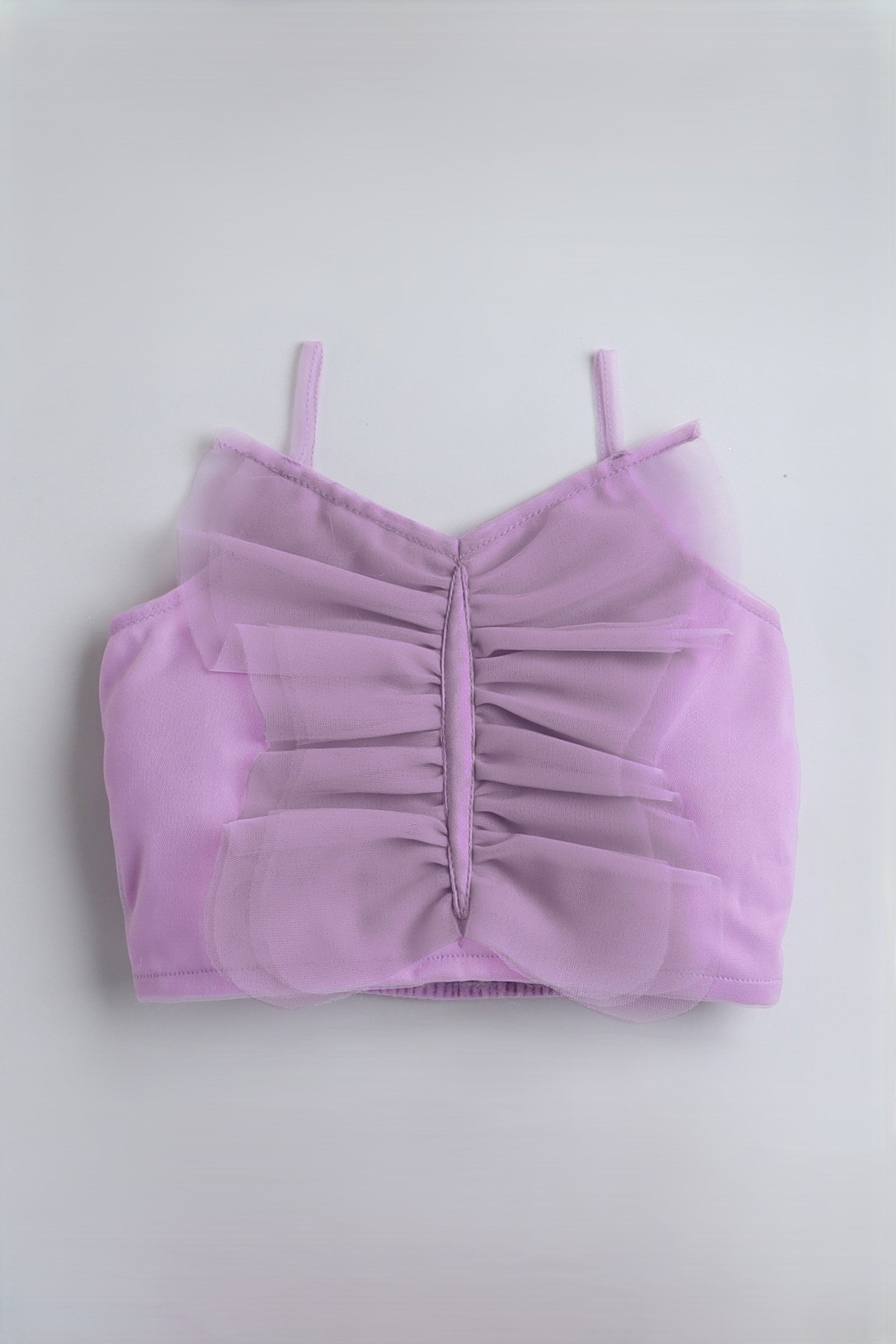 butterfly applique singlet party crop top and metallic lurex skirt set-Purple/Multi