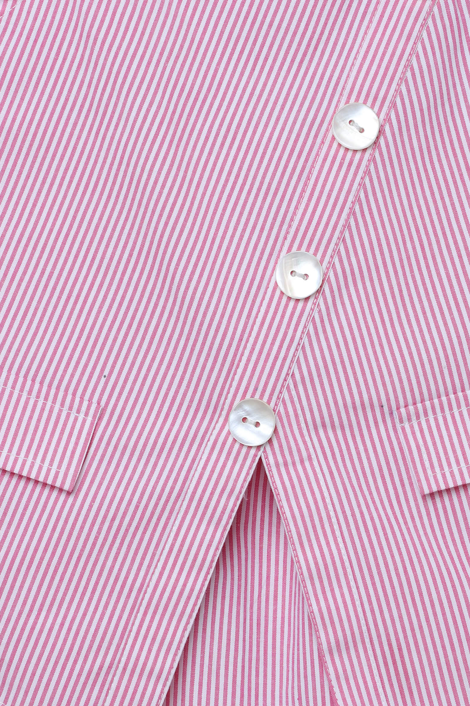 cotton woven sleeveless yarn dyed stripes singlet Aline top-Pink & White