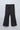 knit full length front slit detail bell bottom pant- Black