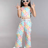 100% cotton bandhani printed crop top with belt detail matching cargo pants - Multi