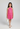 knit sleeveless halter neck fringe dress- Pink