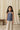 100% cotton woven sleeveless abstract printed cut out detail Top-Navy