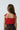 Woven Sleeveless Ruffle layer detail Shoulder tie up Crop Top - Red