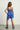 Cotton Sleeveless Twist Detail Peplum Top and Matching Shorts -  Blue