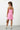 Knit Sleeveless Halter neck Bow detail A line Dress - Pink and White