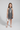 knit sleeveless foil printed halter neck Aline dress-Silver & black